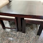 Rosewood Coffee Table With Stools