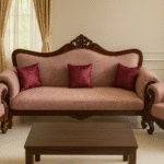 Rosewood Five Seater Maharaja Sofa Set