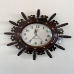 Rosewood Wall Clock Ship Wheel