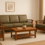 Rubberwood Five Seater Sofa Set