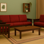 Rosewood Five Seater Sofa Set