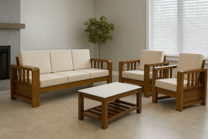 Teakwood Five Seater Sofa Set