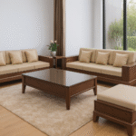 Rubberwood Six Seater Sofa Set