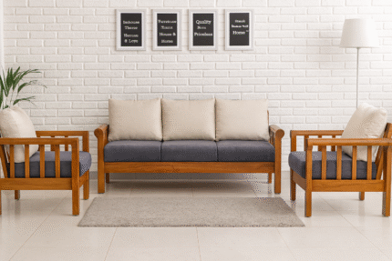 Teakwood Five Seater Sofa Set